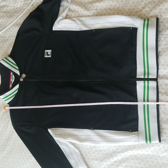 Fila Sport Black White Green Stripe Track Soccer Jacket 30730 - Picture 6 of 7